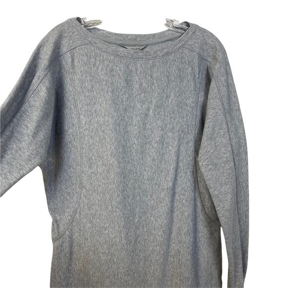 Women's M ATHLETA Gray Salinas Sweatshirt Dress Tunic Size Medium Stretch Jersey - Picture 4 of 8
